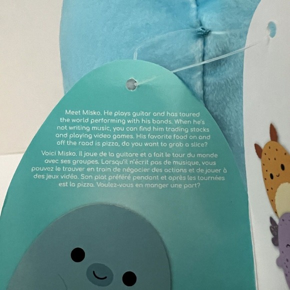 NWT Kellytoy Squishmallows 8” Sealife Squad Blue Misko the Water Bear Plush Toy - Picture 4 of 9